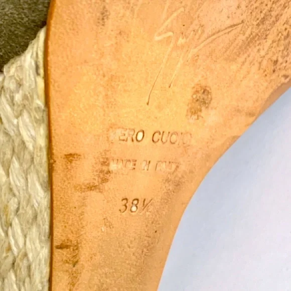 💫HP‼️💫 GIUSEPPE ZANOTTI Wedges in Grayish-Sage Color, Size 38.5 (US 8.5) - Picture 10 of 11